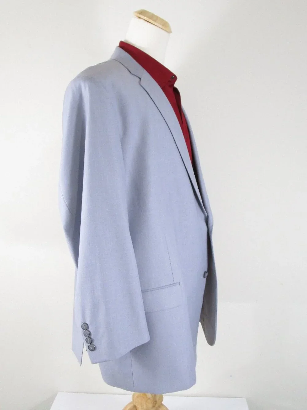 Pierre Loren Big & Tall Solid Light Gray Two Button Suit Size 56R Pants 52 X 29